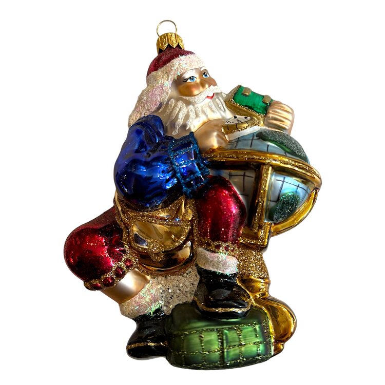Kerstbal Santa met Wereldbol