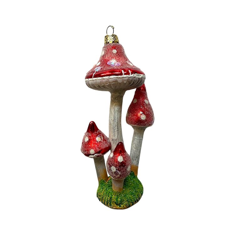 Kerstbal Groepje Paddenstoelen