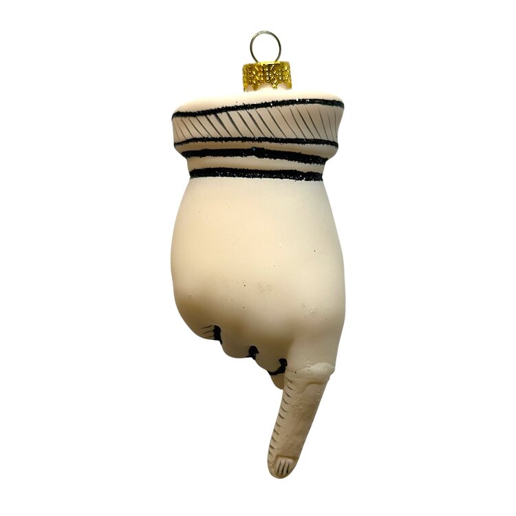 Kerstbal Wijzend Handje
