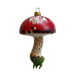 Kerstbal Paddenstoel met Mos