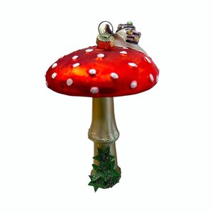 Christmas Ornament Mushroom with a Snail