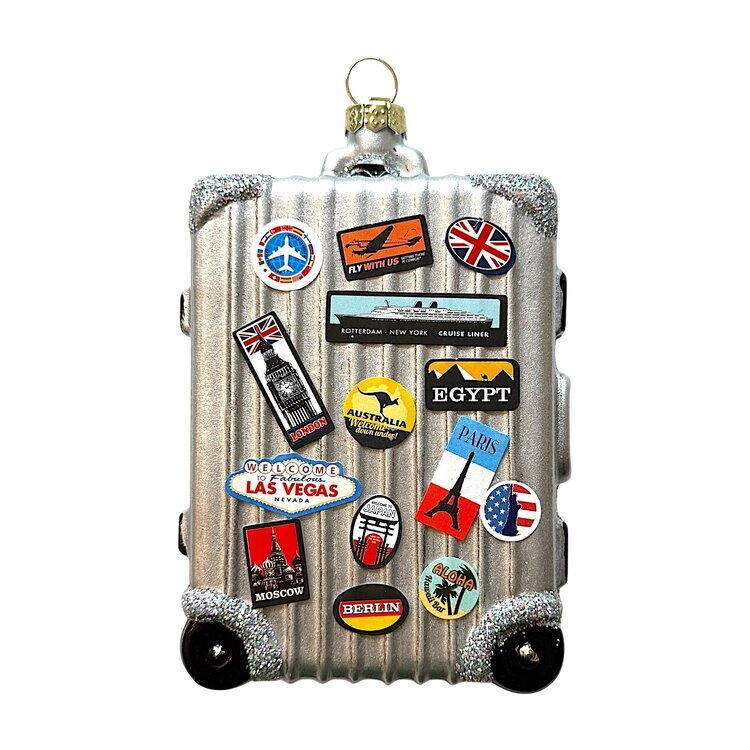 Christmas Ornament Little Rolling Suitcase