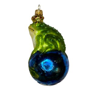 Christmas Decoration Frog on a Globe