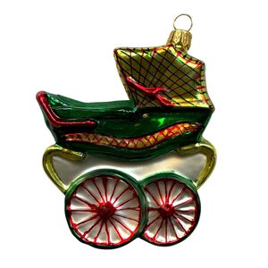 Kerstbal Kinderwagen Rood-Groen