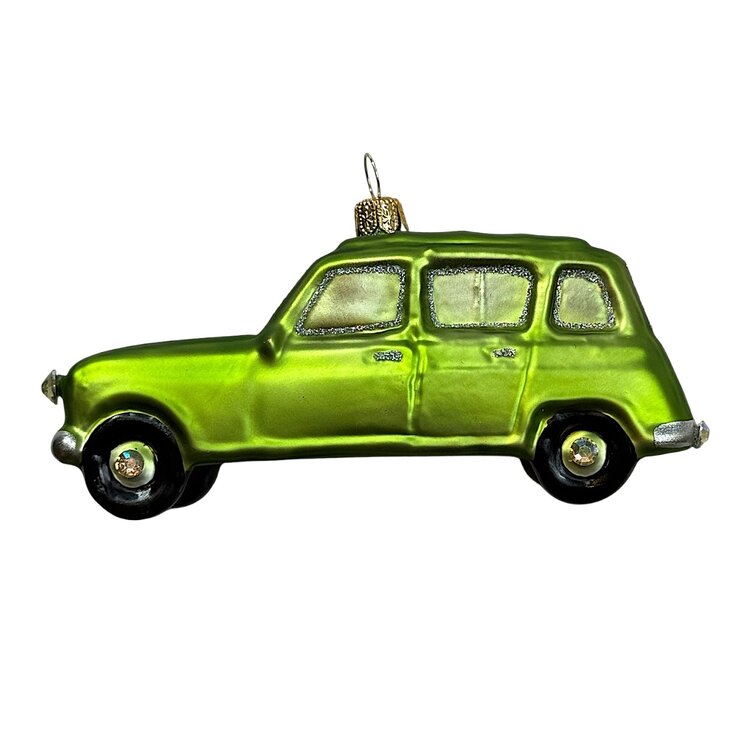 Kerstbal Groene Franse auto