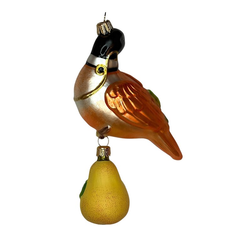 Christmas Ornament Bird with a Small Pear