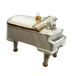 Christmas Ornament Grand Piano White