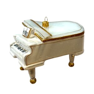 Christmas Ornament Grand Piano White