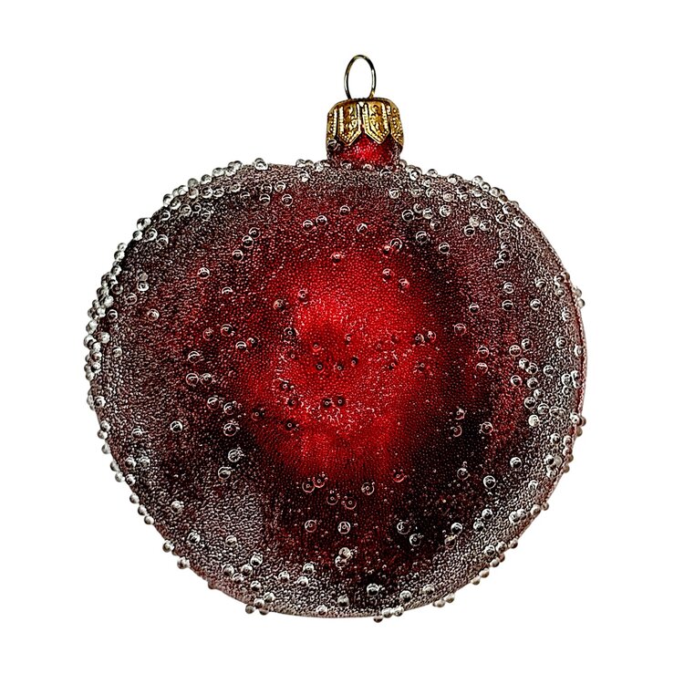 Kerstbal Halve Appel Groot Donkerrood