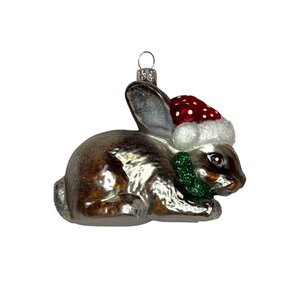 Kerstbal Haasje met Muts