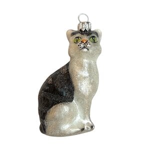 Kerstbal Cyperse Kat Grijs