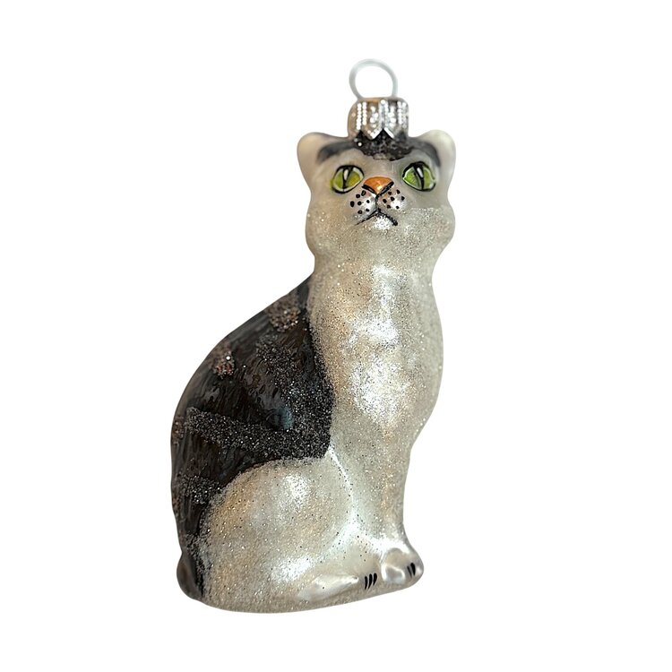 Christmas Ornament Tabby Cat Grey