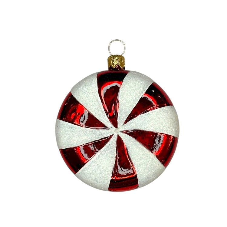 Christmas Ornament Peppermint Swirl Flat