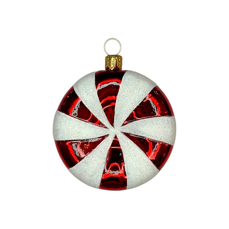 Christmas Ornament Peppermint Swirl Flat