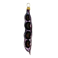 Christmas Decoration Pea Pod Dark Purple Frosted