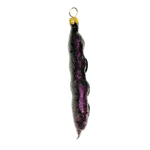 Christmas Ornament Pea Pod Dark Purple Frosted