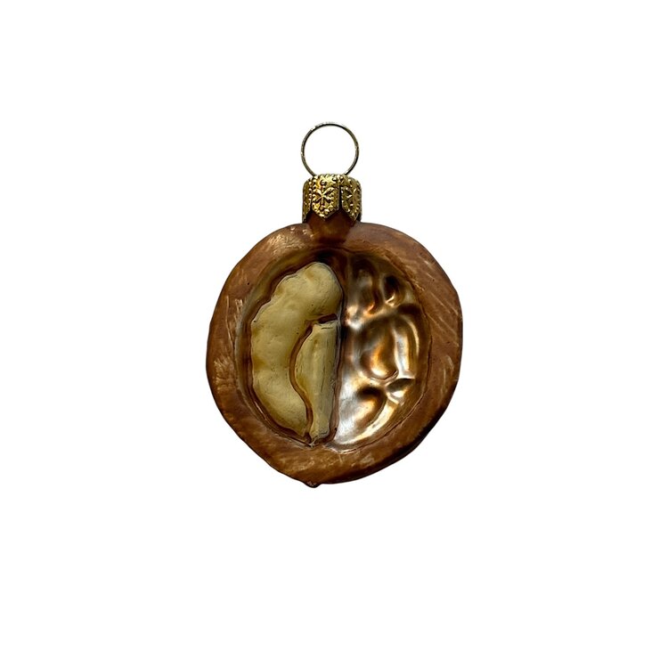 Christmas Ornament Walnut Half Hollow