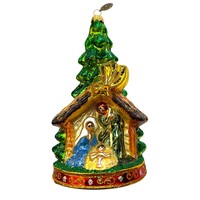 Kerstbal Dennenboom met Kerststalletje