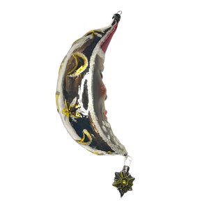Christmas Ornament Moon with a Little Star
