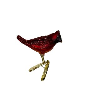 Christmas Ornament Miniature Bird Red