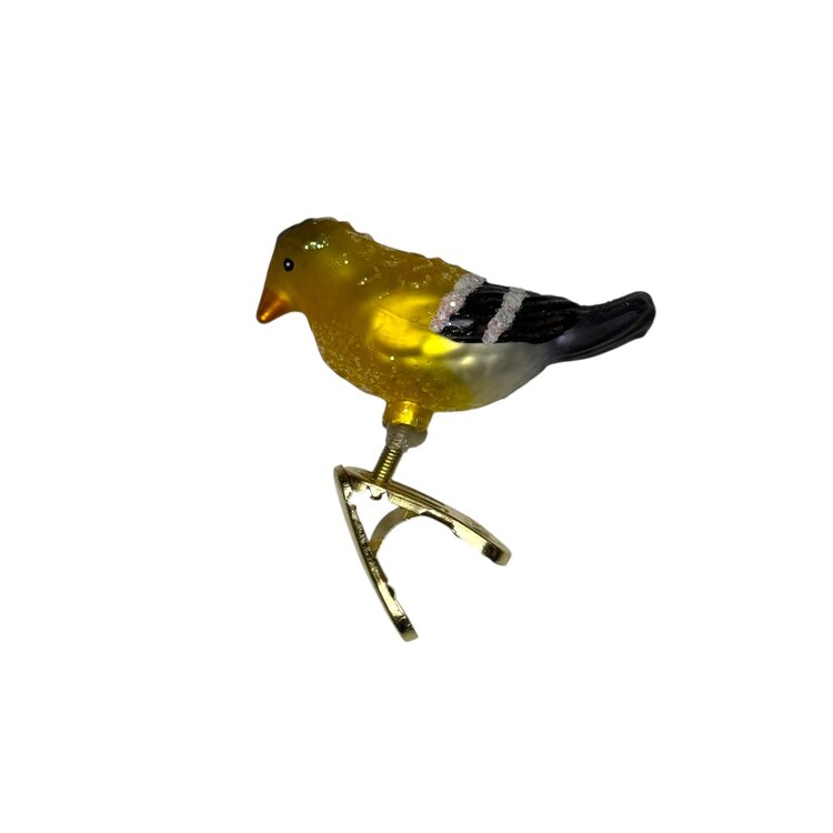 Christmas Ornament Miniature Bird Yellow