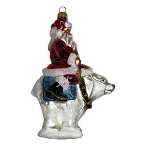 Kerstbal Santa op een IJsbeer