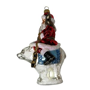 Kerstbal Santa op een IJsbeer