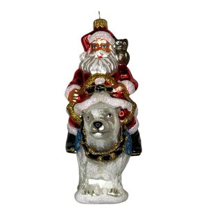 Kerstbal Santa op een IJsbeer