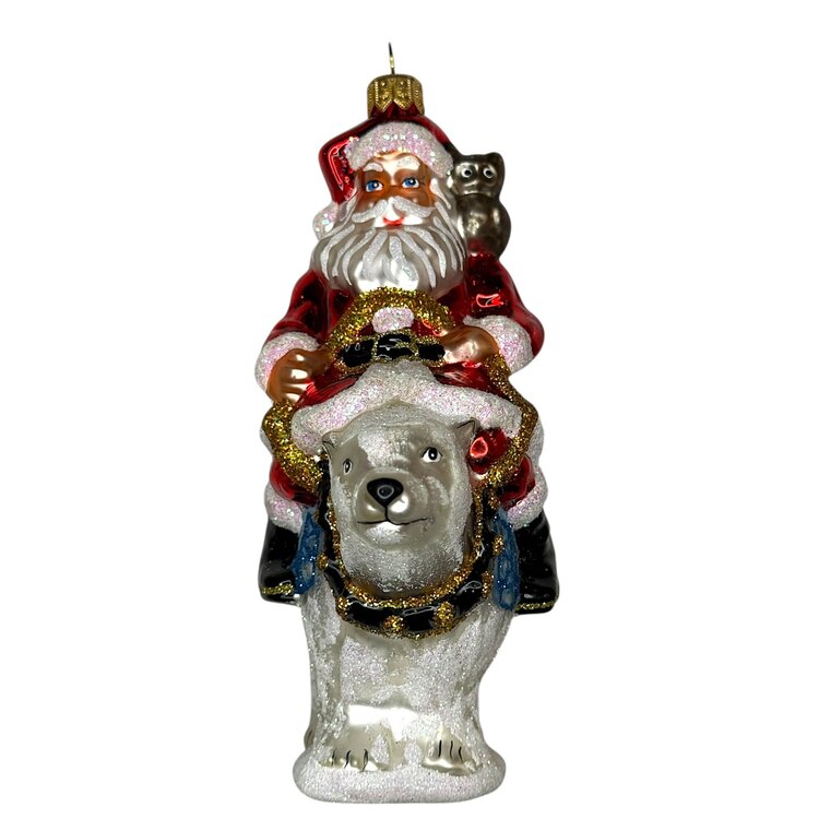Kerstbal Santa op een IJsbeer