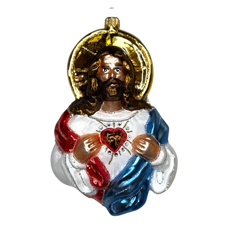 Kerstbal Jezus Blauw
