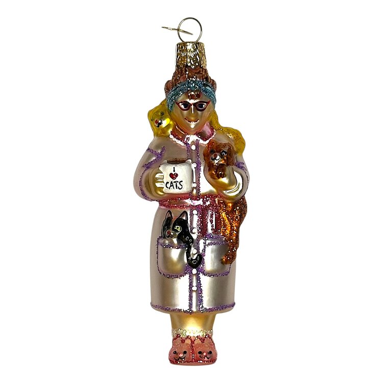Christmas Ornament Cat Lady