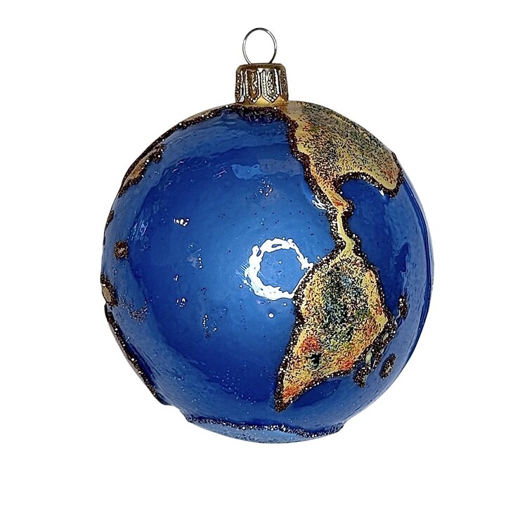 Kerstbal Aardbol Donkerblauw