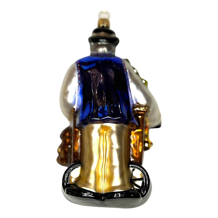 Kerstbal Orgeldraaier Blauw