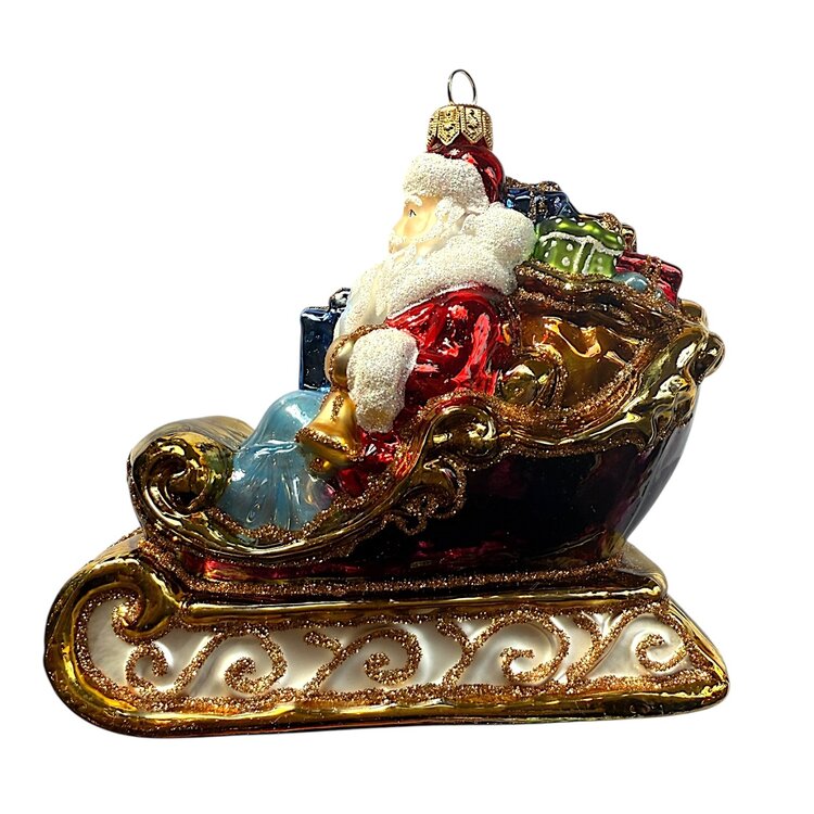 Christmas Ornament Santa in a Sleigh