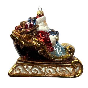 Christmas Ornament Santa in a Sleigh