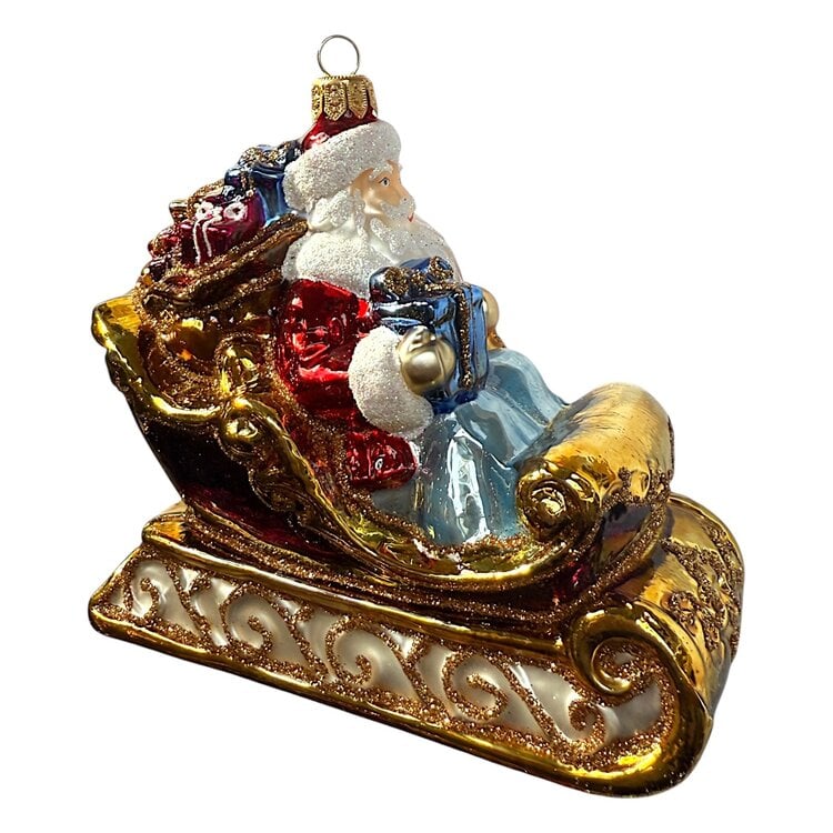 Christmas Ornament Santa in a Sleigh