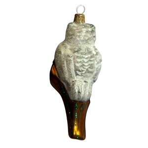 Christmas Ornament Little Owl on a Tree Trunk