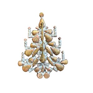 Christmas Brooch Emerald & Blue