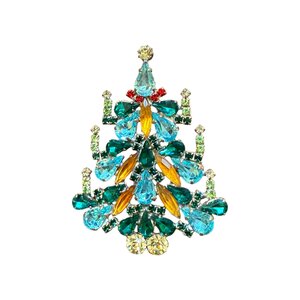 Kerstbroche Emerald & Blue