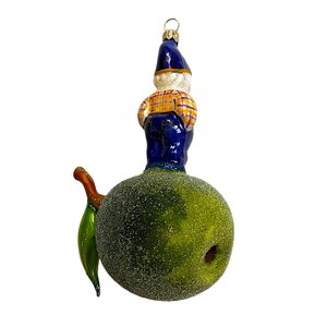 Christmas Ornament Gnome on an Apple