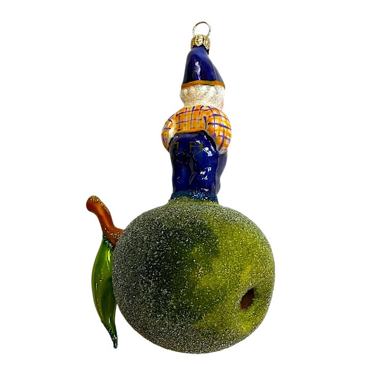 Kerstbal Kabouter op een Appel