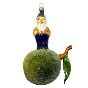 Christmas Decoration Gnome on a Apple