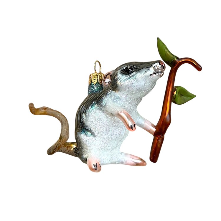 Christmas Ornament Mouse with Branch
