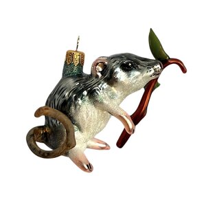 Kerstbal Muis met Takje