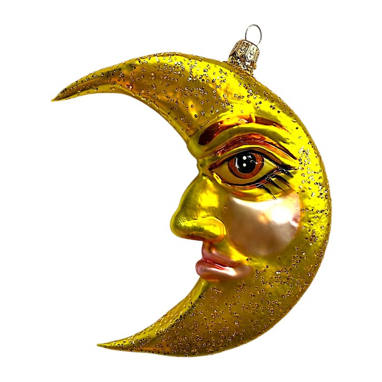 Christmas Ornament Half Moon Yellow