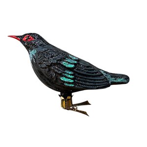 Christmas Ornament Blackbird Shiny