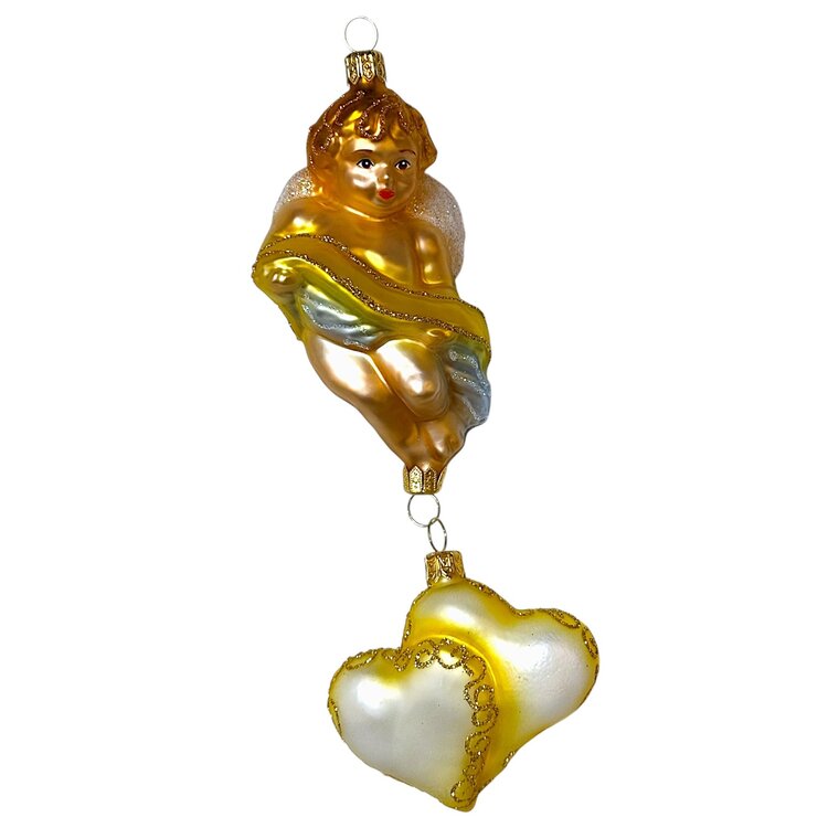 Christmas Ornament Angel with Little Hearts