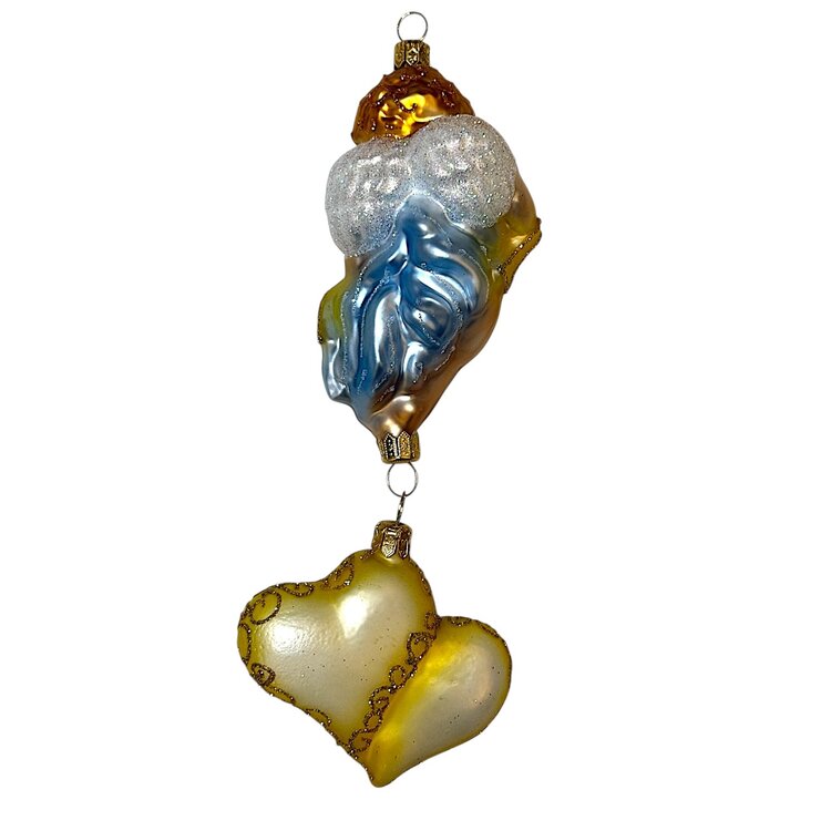 Christmas Ornament Angel with Little Hearts