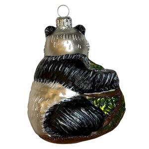 Christmas Ornament Panda with Bamboo