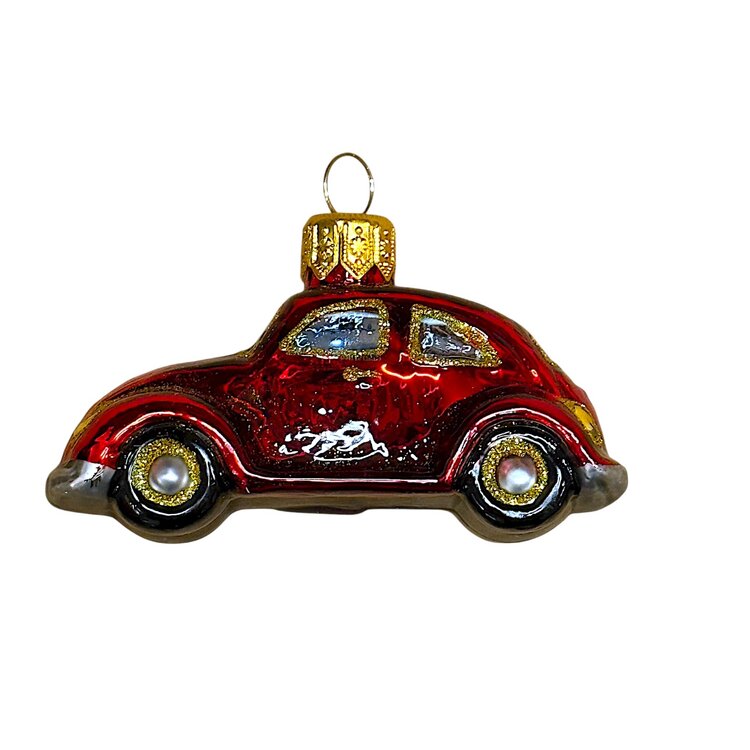 Kerstbal VW Kever Rood